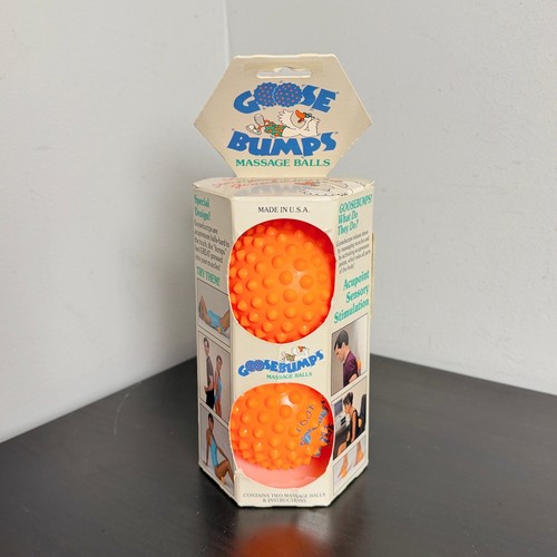 Vintage Goosebumps Massage Balls Orange Acupressure Sensory Stress Relief 2 Pack