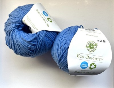 2 NEW Balls of Loops & Threads Eco-Brights Recycled Bulky Yarn Cobalt Blue