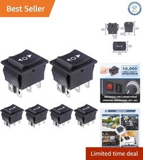 6 Pack 20A DPDT Momentary Rocker Switches for Marine  Appliances - On/Off/On