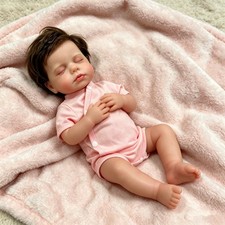 Realistic 18In Reborn Doll Washable Soft Body Lifelike Sleeping Baby
