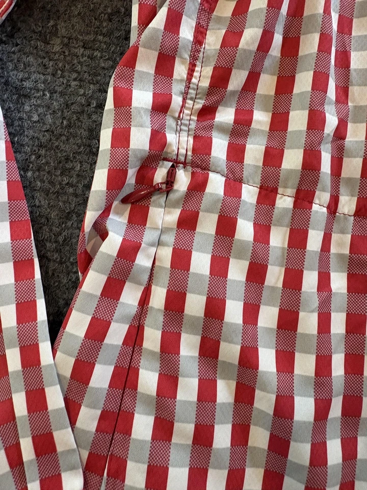 Camisa Simms Mujer Pequeña Roja Blanca A Cuadros Manga Larga Pesca Exterior Poliéster Foto 3 de 4