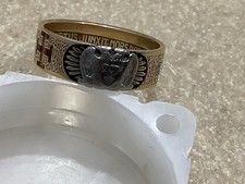 14K GOLD Vintage Antique Freemason Ring *Grand Pa’s* Enameled Carved Size 11