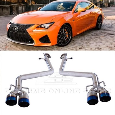 For 15-Up Lexus RC ALL | Axle Back Muffler Delete 3.5'' Quad Burnt Tips Exhaust