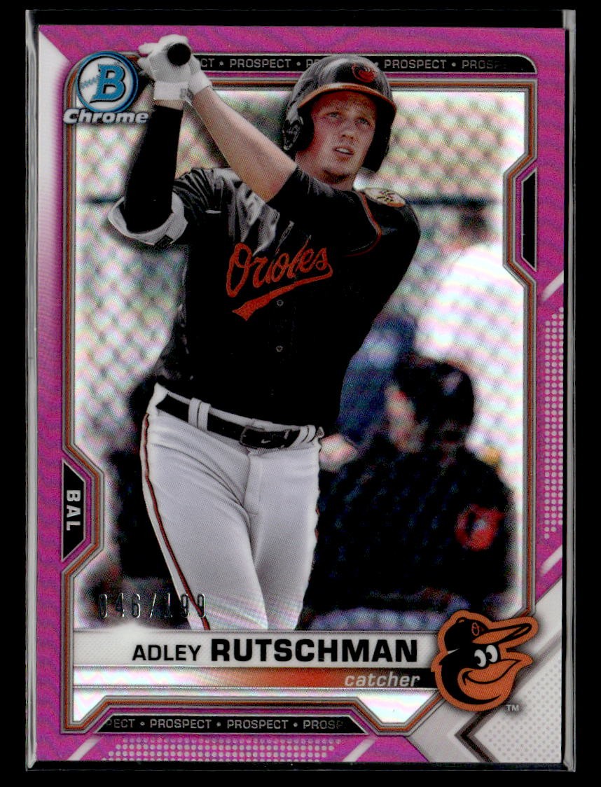 2021 Bowman #BCP-121 Adley Rutschman Chrome Prospects Fuchsia Refractor RC #/199