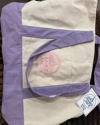 Trader Joe s Canvas Limited Release Tote Shopping Bag LARGE Lavender - NWT
