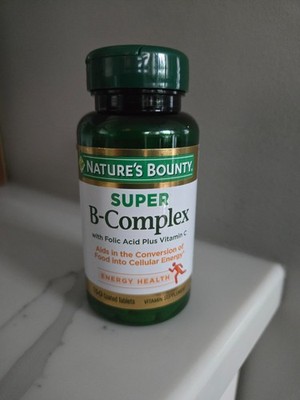 Nature's Bounty Super B Complex with Folic Acid Plus Vitamin C Tablets, 150 Ct |