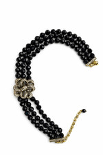 Heidi Daus Haute Bow Beaded Black Crystal/Rhi...