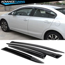 Fits 12-15 Honda Civic Sedan Slim Style Acrylic Window Visors Rain Sun Guard 4PC