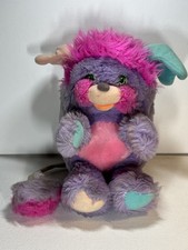 1985 Vintage Popples Pretty Bit Plush Toy Pink Purple Teal