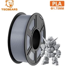 TECBEARS Silver PLA Filament 1.75mm Neatly Wound 3D Printer Filament 1KG/2.2 lbs