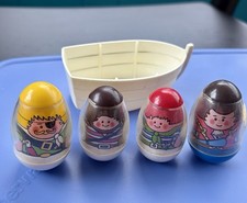 Lot Of 4 Hasbro Weebles Pirates 1975 With Boat year Replacement Add Collect