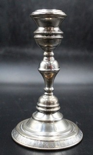 Vtg STAMPED 900 SOLID SILVER Candlestick Single Candle Holder 6" 162.5g T04