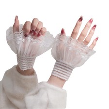 New Embroidery Fake Cuff Detachable White Wrist Cuff Lace Cuff Photography Props