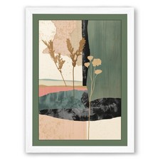 Image of Dried Botanicals in Glass Botanical Framed Wall Art Print Picture Ready to Hang