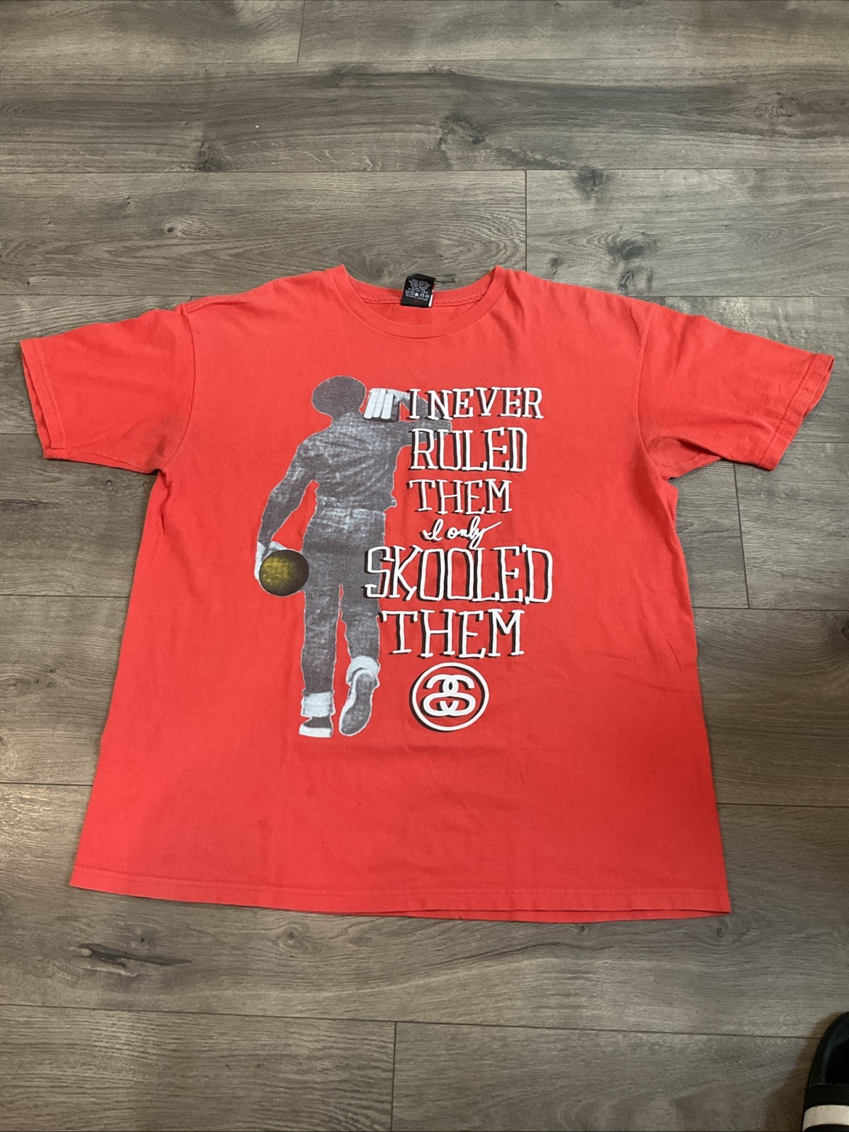 STÜSSY I Never Ruled Them I only Skooled Them T-Shirt Y2K Early 2000s Tag Size L