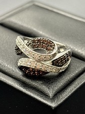 EUC Sterling Silver Smoky Quartz Modernist Ring 7 Grams Size 8.25 A13