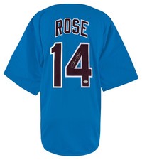 Pete Rose signed Blue Throwback Custom Baseball Jersey - (JSA)