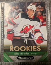 2017-18 Parkhurst Nico Hischier Rookie Card. rookie card picture