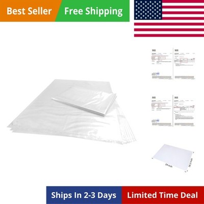 100 CT 18x24 Inch 1.1 Mil Clear Plastic Flat Open Poly Bags   Great for Dough...