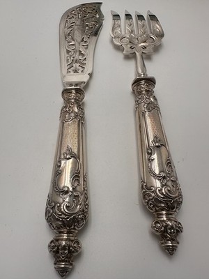Couverts de service à poisson vermeil & argent années 30