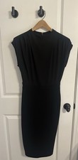 Classic Black Dress Express Women’s Small Mock Neck Cap Sleeve Midi Sheath Party