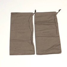Bottega Veneta Flannel Dust Bags Set 2 Brown Cotton Drawstring 8  x15  Shoes