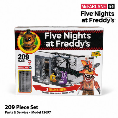 McFarlane FNAF Parts & Service 209pc Withered Foxy Shadow Freddy 12697 Sealed