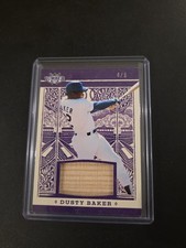 2025 Leaf Lumber Prime Dusty Baker Game Used Bat 4/5 Purple