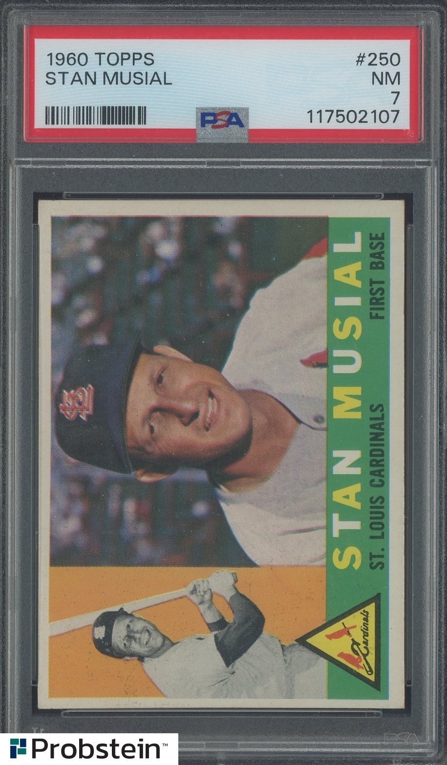 1960 Topps Baseball #250 Stan Musial St Louis Cardinals HOF PSA 7 NM