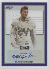 2020 Leaf Metal US Army All-American Bowl Purple 2/15 Blaise Gunnerson Auto 3hd