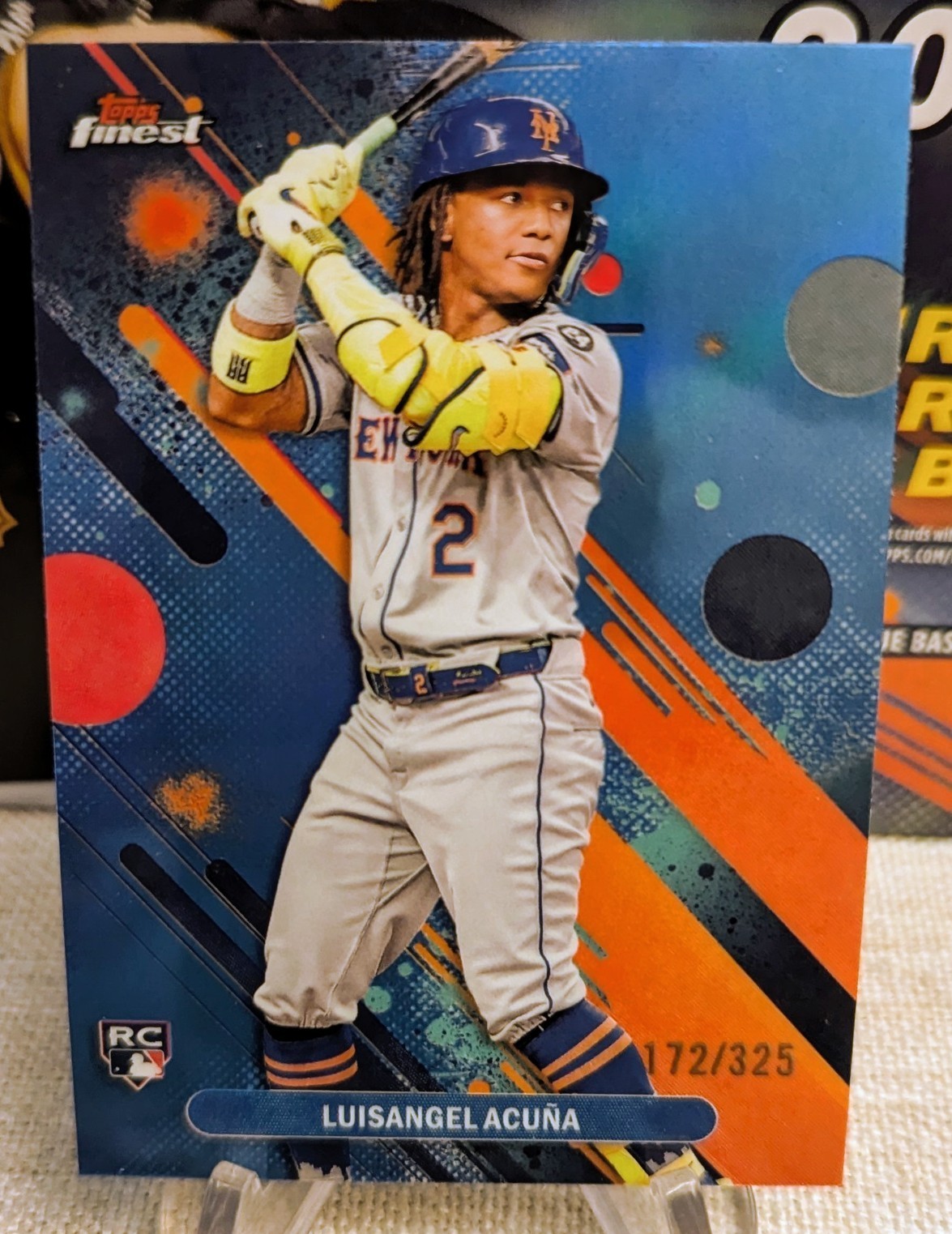 2025 Topps Finest Common Sky Blue Refractor Rookie RC Luisangel Acuna Mets /325