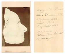 Vintage Albumen Print Pascal Death Mask, CDV. CDV, albumen print,