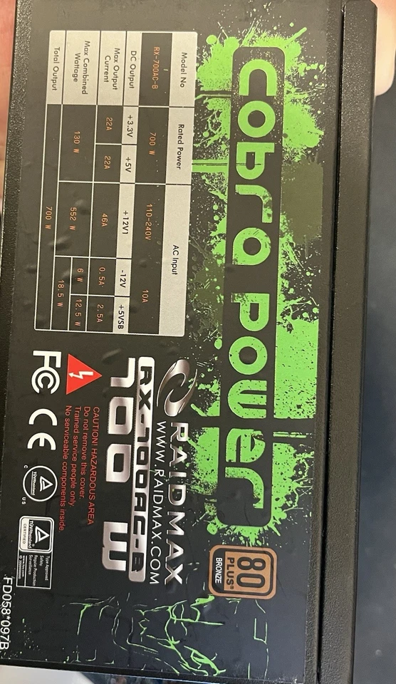 RAIDMAX Cobra RX Plus Bronze 700 W ATX - Image 2 of 3