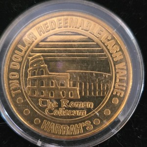 Harrah’s Casino Hotel Reno Nevada $200 Token - World’s 7 Wonders Roman Coliseum