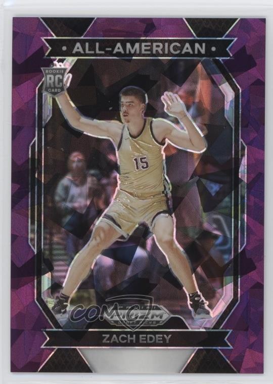 2024-25 Prizm Draft Picks All-American Purple Ice 1/149 Zach Edey Rookie RC 0ud4