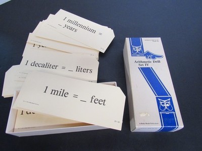A Beka Arithmetic Drill Set IV Grade 6 Math Concepts Cards Homeschool FlashCards