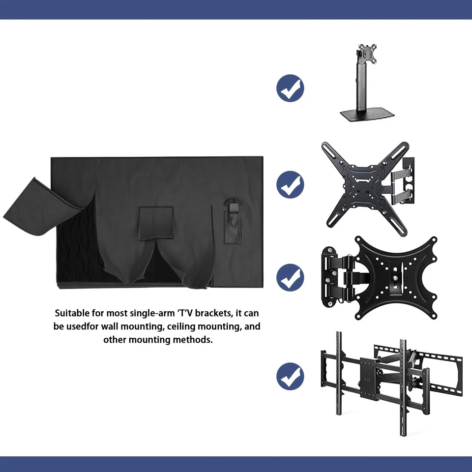 Outdoor Tv Cover Fitted Waterproof Weatherproof Television Protector 50-55in - Image 4 of 4