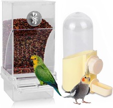 Automatic No Mess Bird Feeder and Waterer for Cage