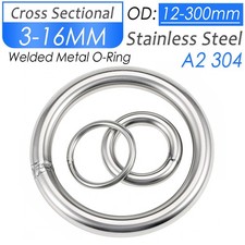 A2 Stainless Steel Rings Welded Metal O-Ring 3-16mm CS Circle Rings 12-300mm OD