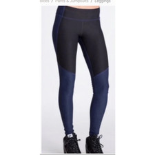 Outdoor Voices TechSweat 7/8/ Two Tone Leggings Blue Charcoal Black Size Medium