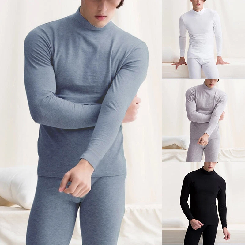 Mens 2PC Thermal Underwear Set Top Bottom Long John Waffle New Johns Pants  New