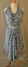 Ulla Johnson Blue & White Cotton Halter Dress Sz 4