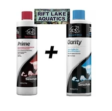 SEACHEM PRIME and CLARITY Water Conditioner Chlorine/Ammonia Remover 325 ml ea  