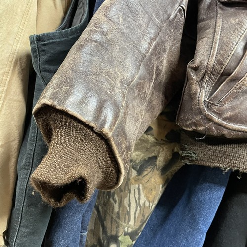 Vintage 1950’s Genuine Horsehide Front Quarter Brown Shearling Leather Jacket SM - Picture 3 of 10