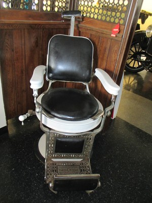 Barber Chair Collection On Theo A Kochs Antique Barbers Chair White Black Round Seat Restorable Project