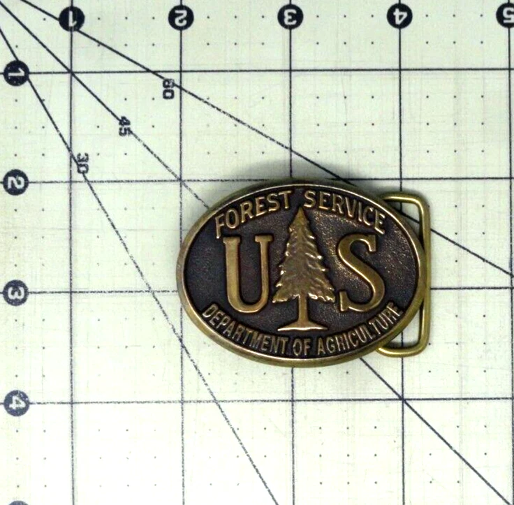 Платье Лесной службы США с пряжкой на ремне Министерство сельского хозяйства США # Brnz винтажное 80-е Western Heritage .QRT889 - Изображение 3 из 4
