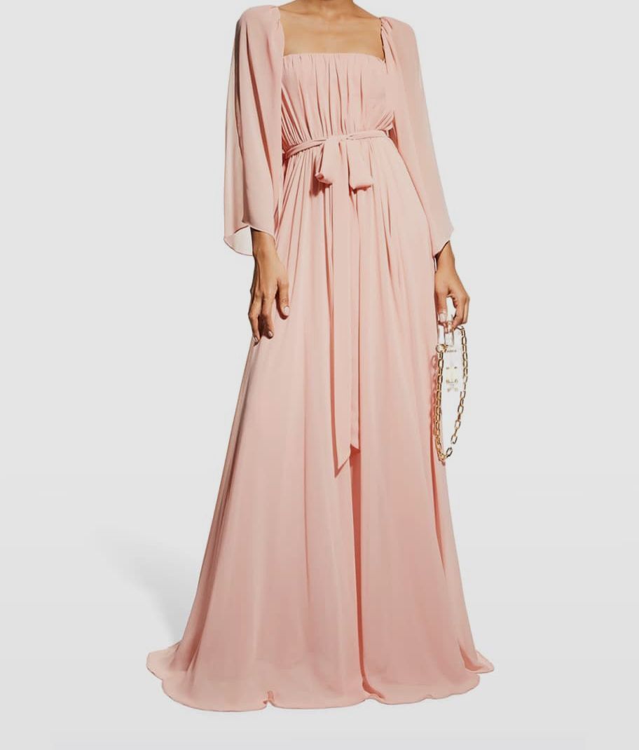 badgley mischka gown dress Strapless Sweetheart Neckline Floor-Length Cinched Belted Fold-Over Skirt A-Line while the low back and tasteful cutout front and back detailing create a captivating silhouette Badgley Mischka Bold Floral Print