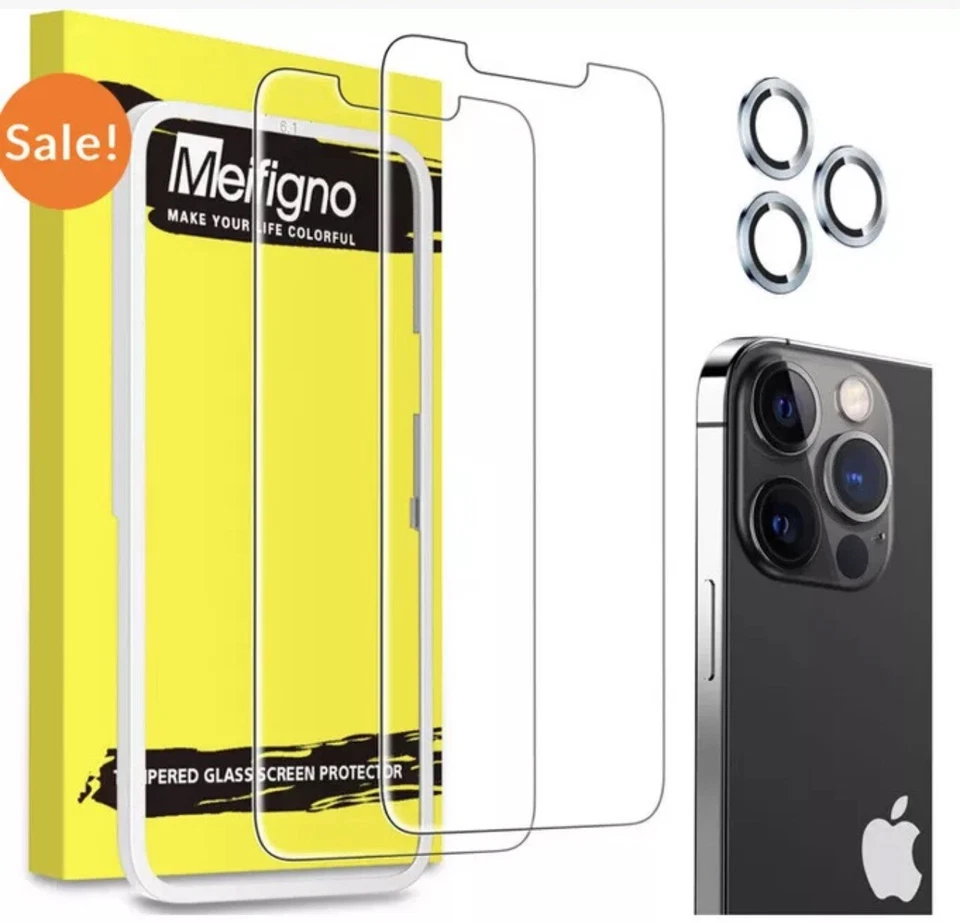 Lot Of 8 Meifigno iPhone 13 Pro tempered glass screen protector New (B2) - Image 2 of 4
