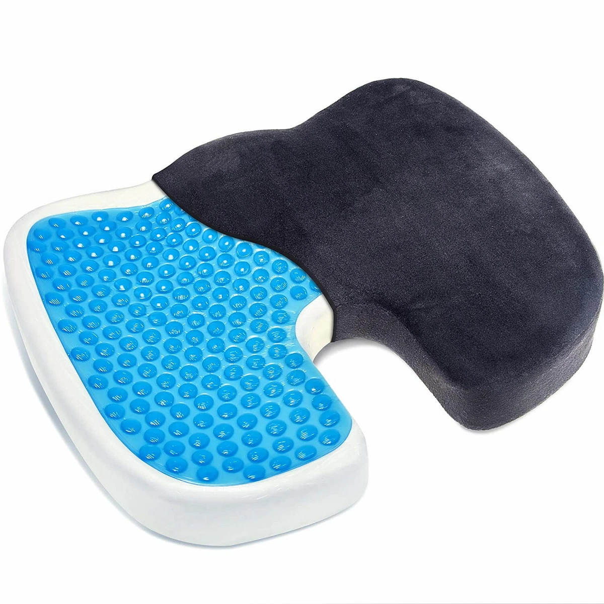 Gel Enhanced Seat Cushion, Non-Slip Orthopedic Gel & Memory Foam Cushion  for Tailbone Pain, Office Chair Car Seat Cushion, Sciatica & Back Pain  Relief 