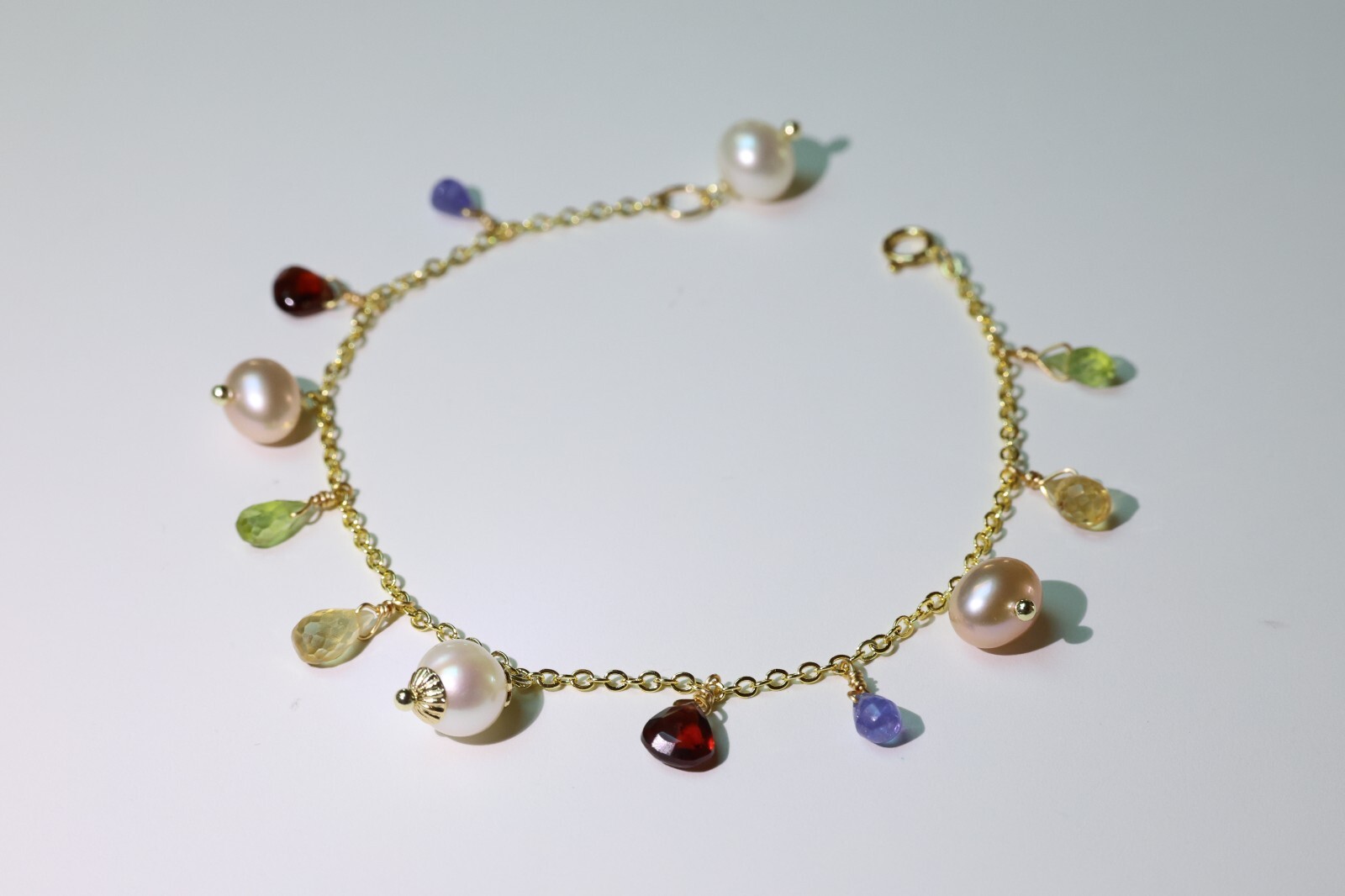 Bracelet tanzanite et citrine en or laminé pour illuminer vos tenues d'été